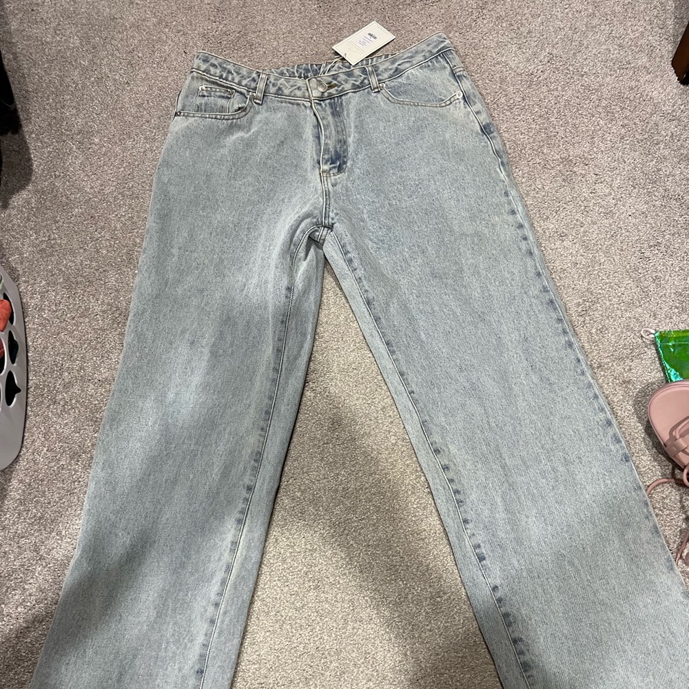 NWT fashion nova vintage edit straight leg split hem jeans